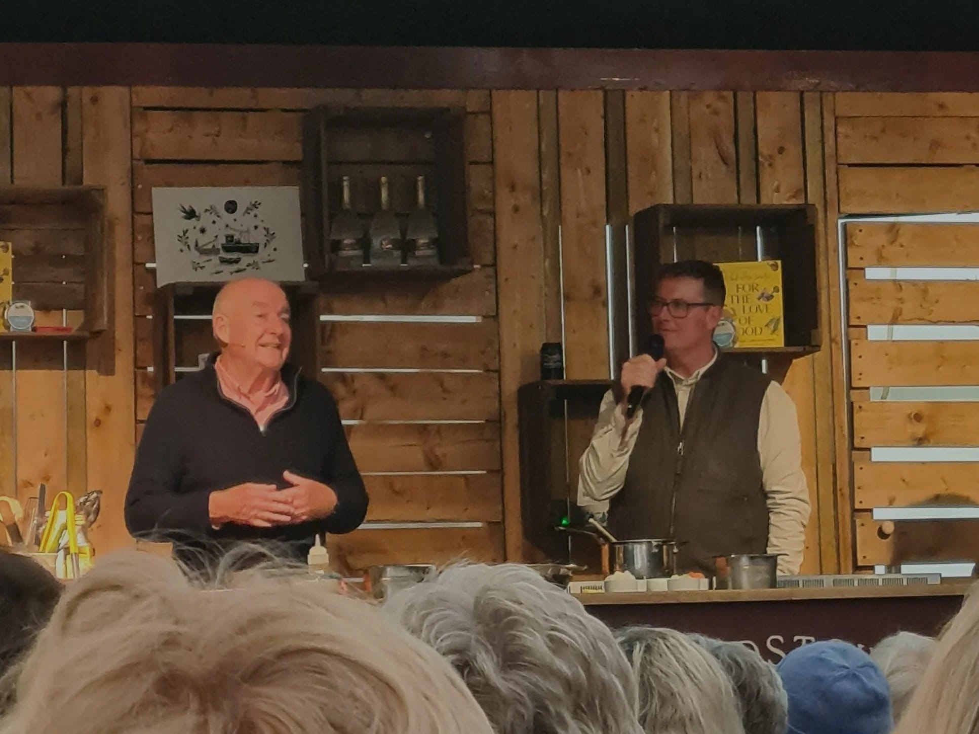 Chef Rick Stein giving a Christmas cooking demonstration in the Chef's Theatre