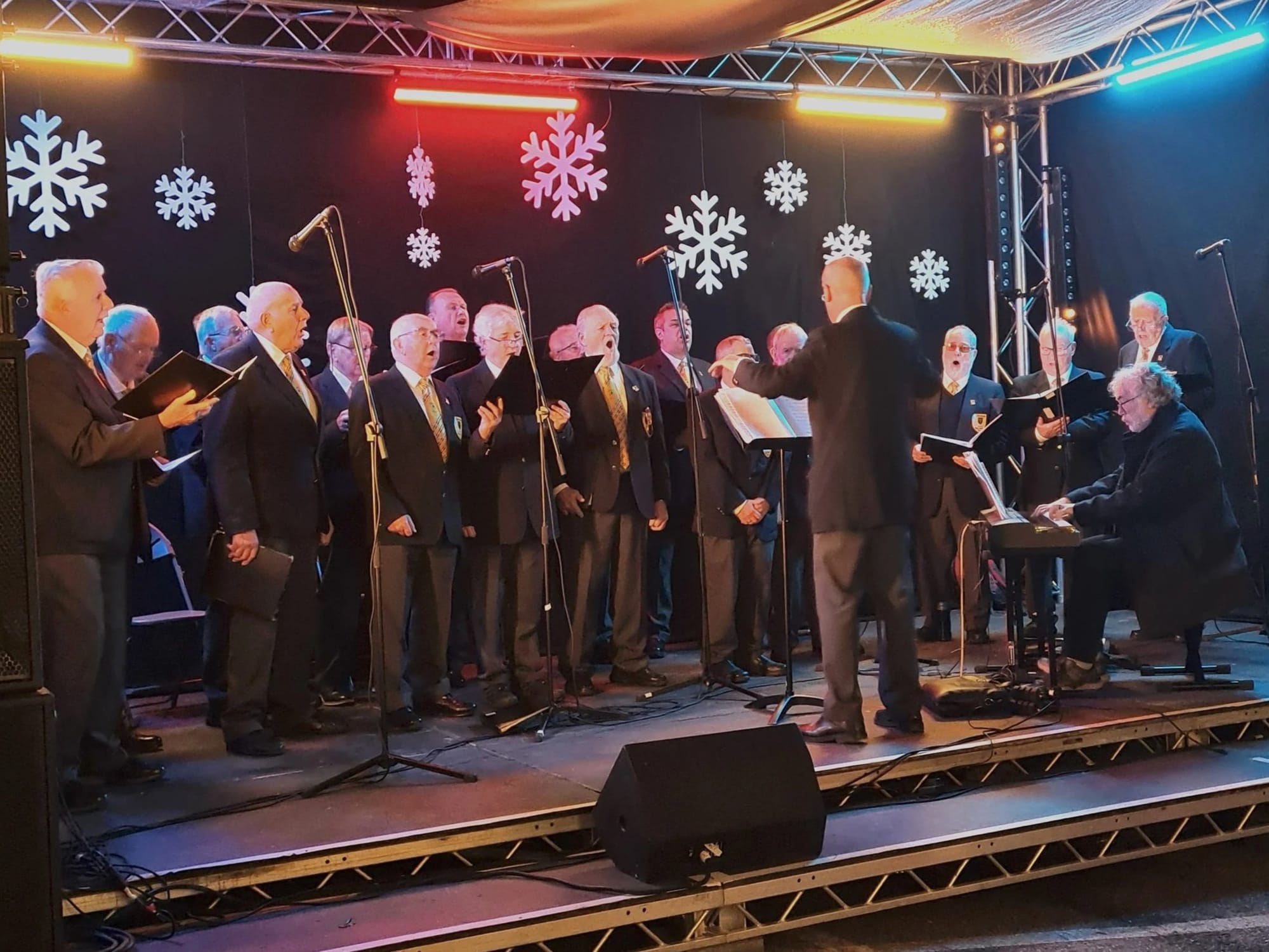 Local choirs singing to create a festive atmosphere at Padstow Christmas Fayre