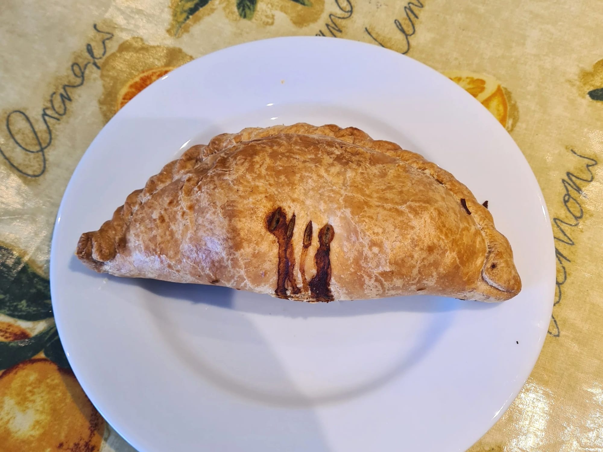 A traditional Cornish pasty from Malcolm Barnecutt bakery