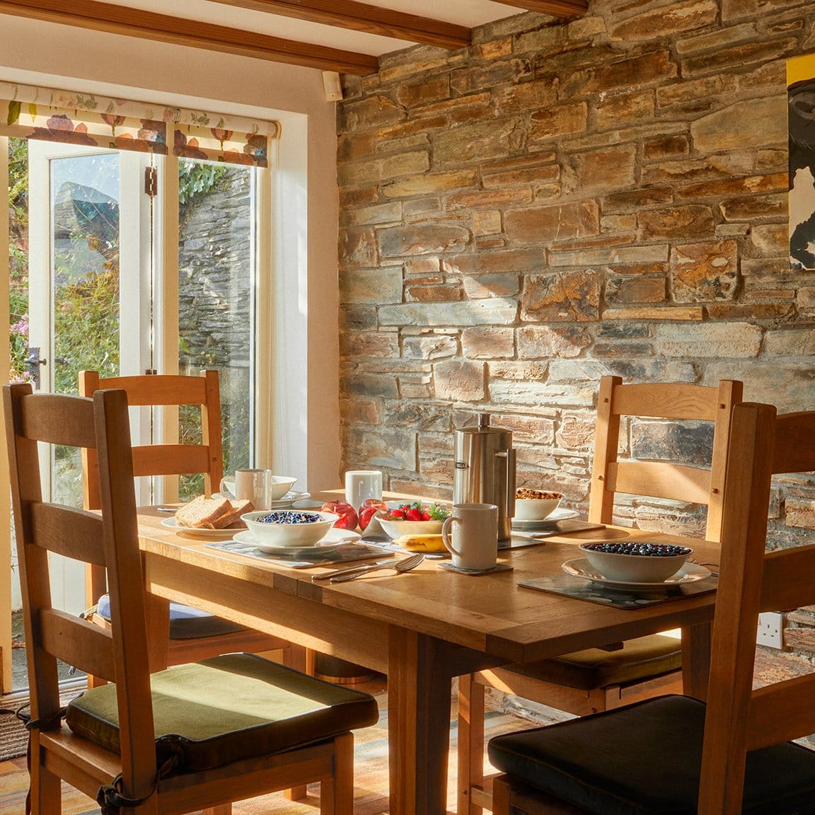 A breakfast spread at one of Padstow's harbourfront eateries