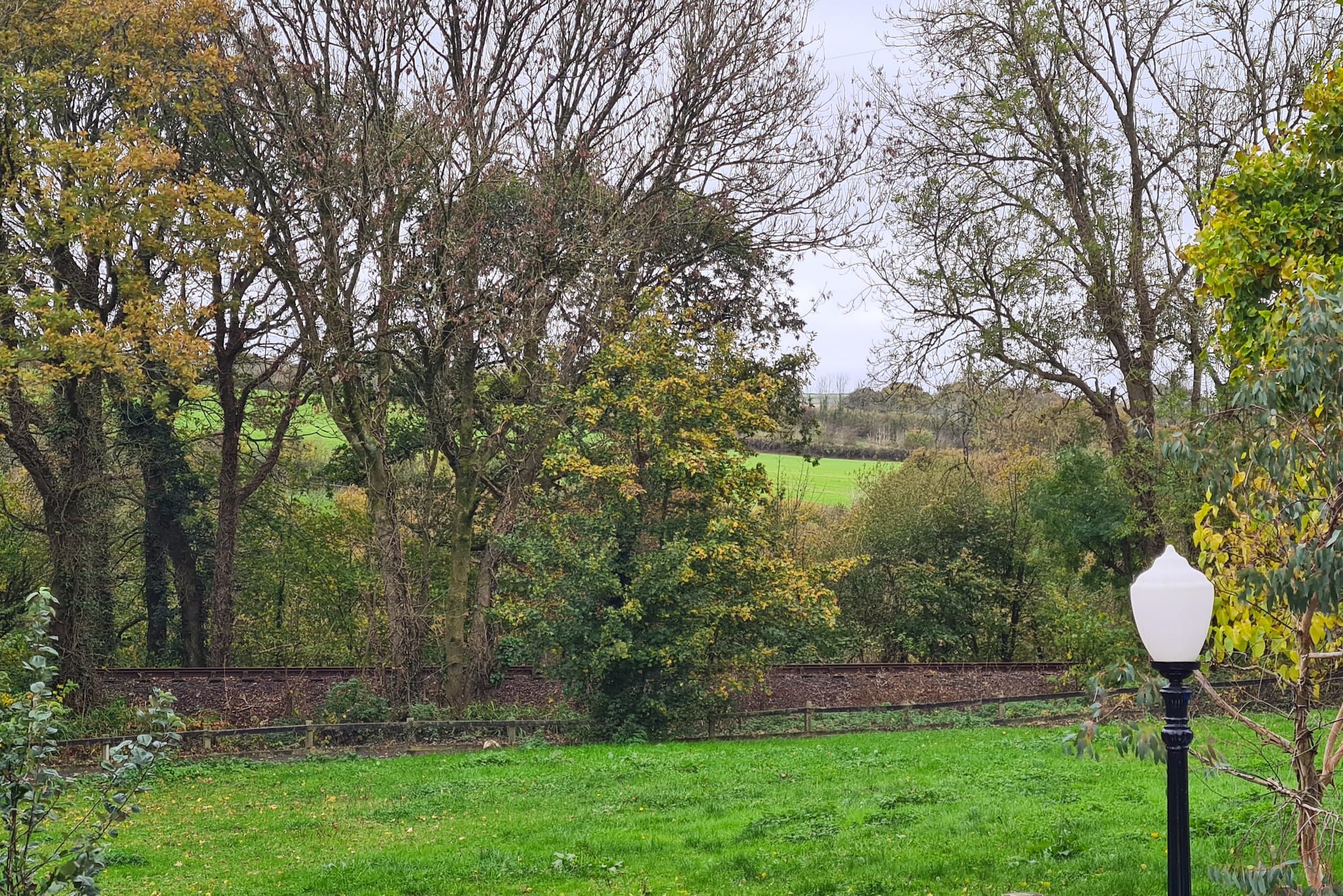 Heritage railway track amongst the rolling hills of northern Cornwall near Fern restaurant