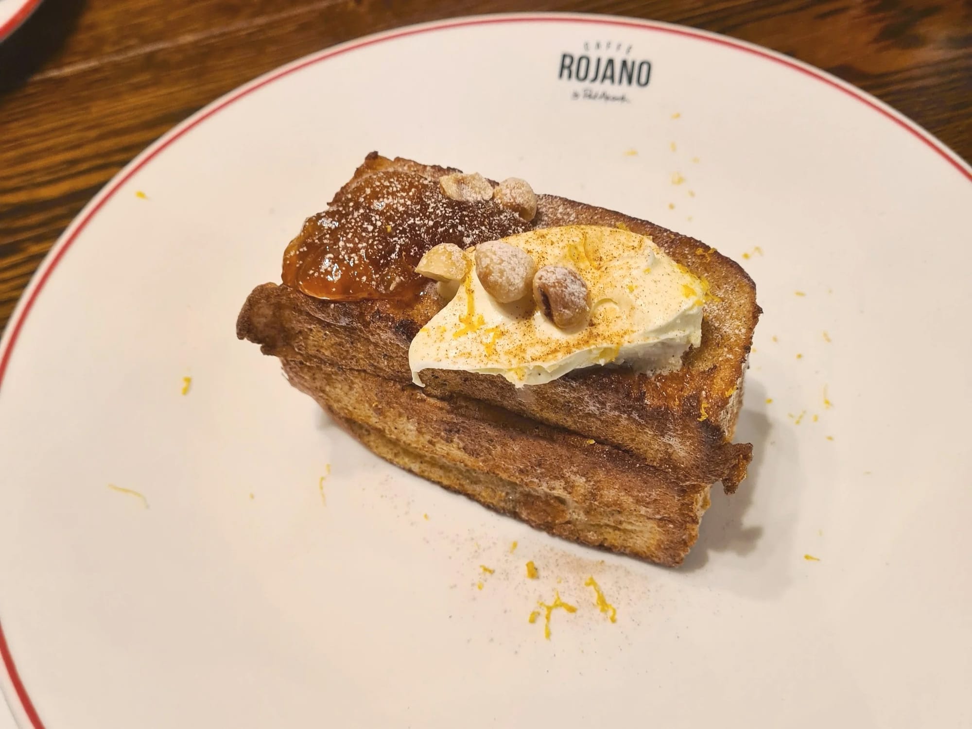 Caffe Rojano's Christmas Spiced French Toast served for a festive breakfast