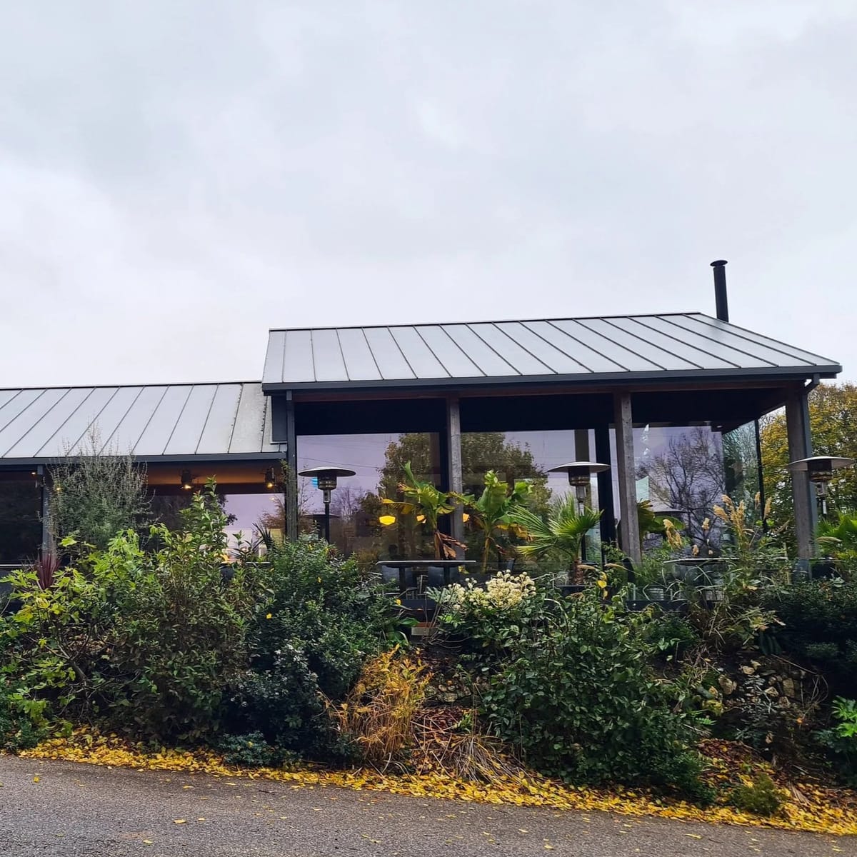 Outside Fern restaurant near Bodmin with scenic surroundings and parking